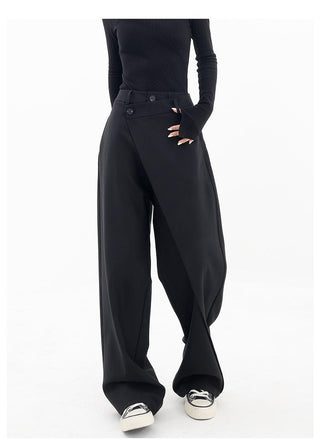 Irregular Straight-Leg Pants