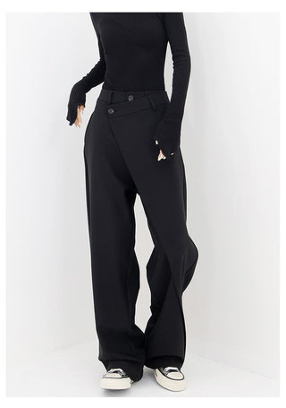 Irregular Straight-Leg Pants