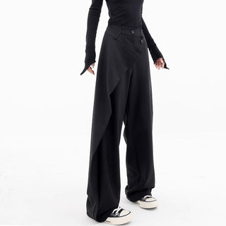 Irregular Straight-Leg Pants