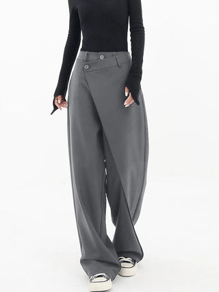 Irregular Straight-Leg Pants