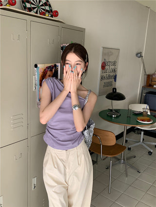 Irregular Strap Sleeveless Top