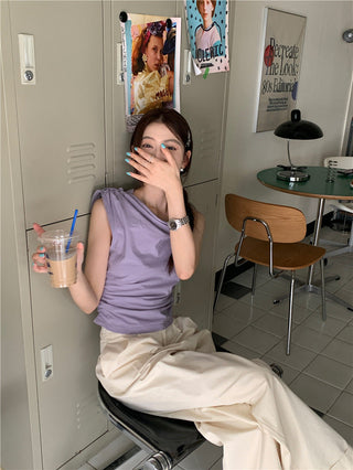 Irregular Strap Sleeveless Top