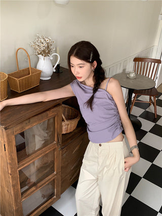 Irregular Strap Sleeveless Top