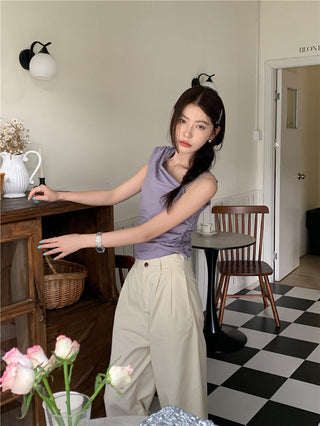 Irregular Strap Sleeveless Top