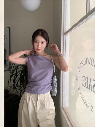 Irregular Strap Sleeveless Top