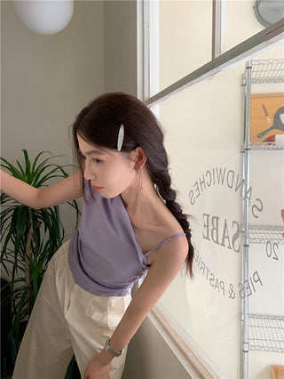 Irregular Strap Sleeveless Top