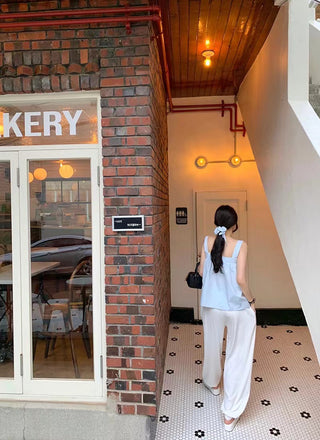 Square Collar Lace Tops