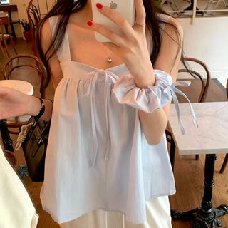 Square Collar Lace Tops