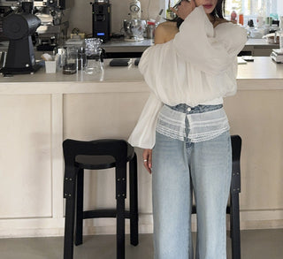Off-Shoulder Lantern Sleeve Tops