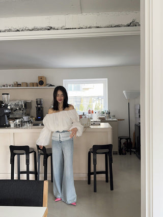 Off-Shoulder Lantern Sleeve Tops