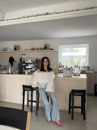 Off-Shoulder Lantern Sleeve Tops