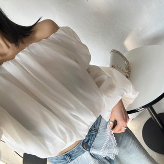 Off-Shoulder Lantern Sleeve Tops