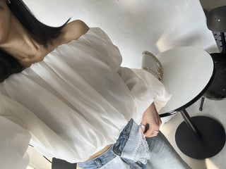 Off-Shoulder Lantern Sleeve Tops