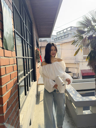 Off-Shoulder Lantern Sleeve Tops