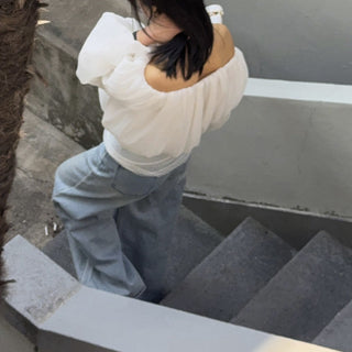 Off-Shoulder Lantern Sleeve Tops