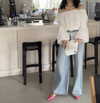 Off-Shoulder Lantern Sleeve Tops
