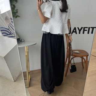 Doll Round Neck Puff Sleeve Tops