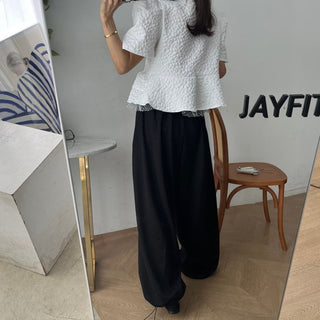 Doll Round Neck Puff Sleeve Tops