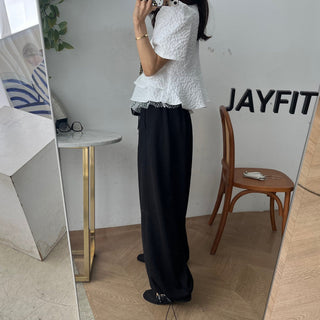 Doll Round Neck Puff Sleeve Tops