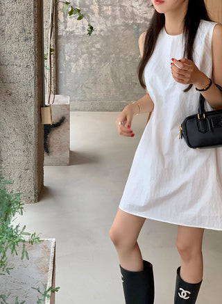 Sleeveless Round Neck Tops Dress