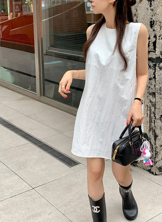 Sleeveless Round Neck Tops Dress