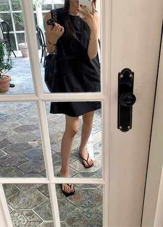 Sleeveless Round Neck Tops Dress