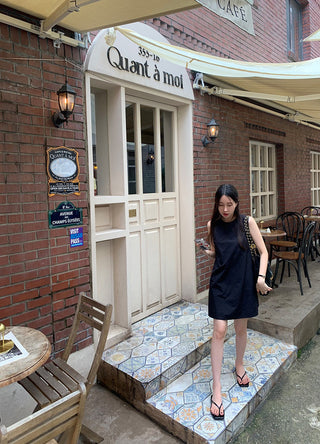 Sleeveless Round Neck Tops Dress