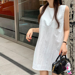 Sleeveless Round Neck Tops Dress