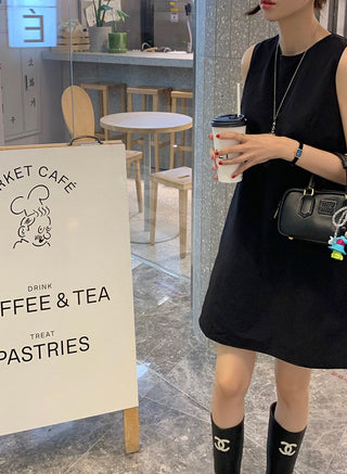 Sleeveless Round Neck Tops Dress