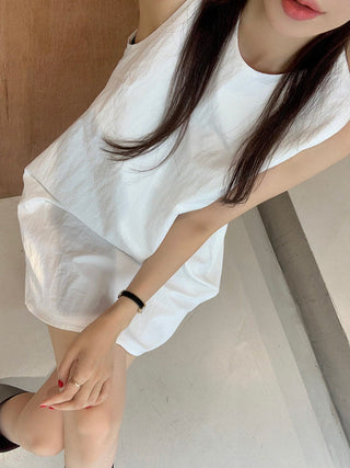 Sleeveless Round Neck Tops Dress