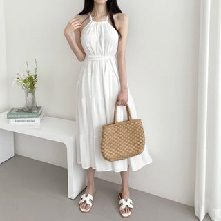 Halterneck Off-Shoulder Fitted Dress