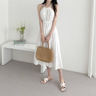 Halterneck Off-Shoulder Fitted Dress