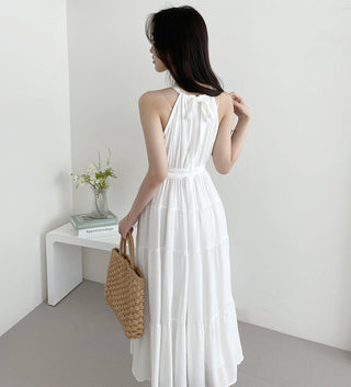 Halterneck Off-Shoulder Fitted Dress