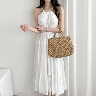 Halterneck Off-Shoulder Fitted Dress