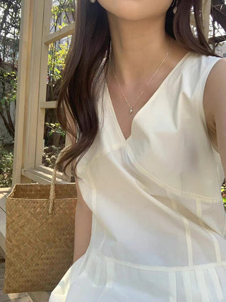 V-Neck Sleeveless Tops Dress