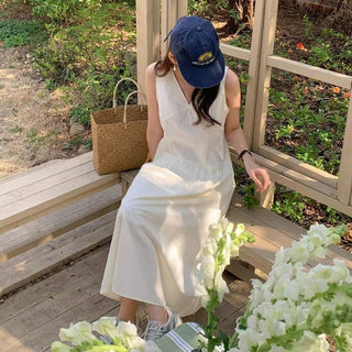 V-Neck Sleeveless Tops Dress