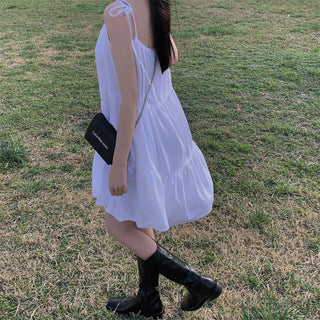 Strap Tied Short Dress