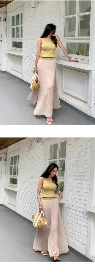 High Waist Pleated Umbrella Skirt