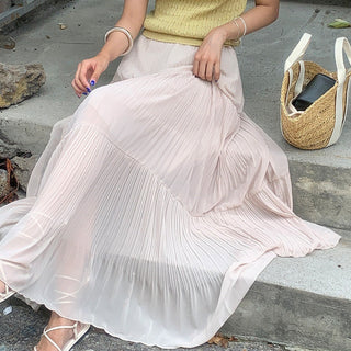 High Waist Pleated Umbrella Skirt