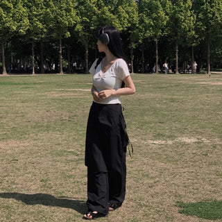 Wrap Apron Wide Leg Pants