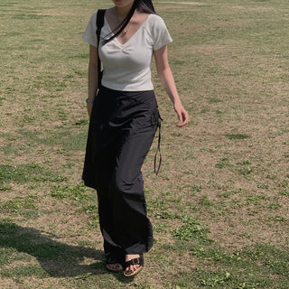 Wrap Apron Wide Leg Pants