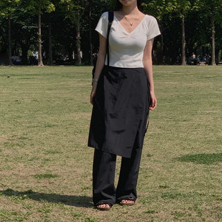 Wrap Apron Wide Leg Pants