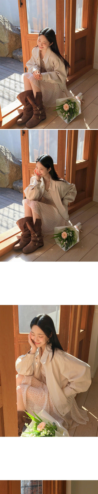 V-Neck Floral Slim Dress