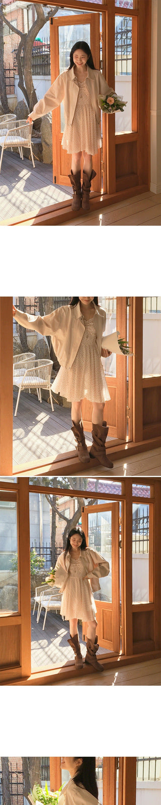 V-Neck Floral Slim Dress