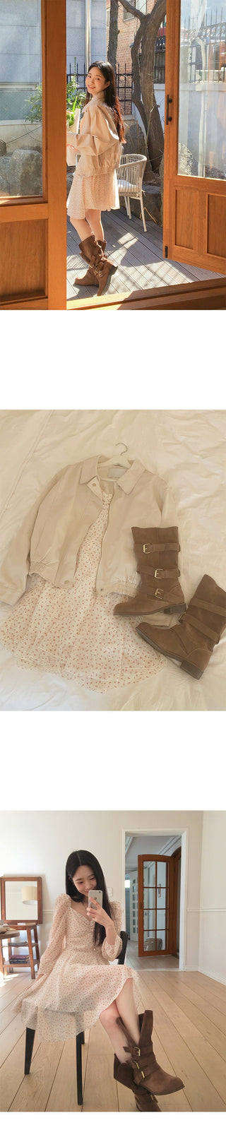 V-Neck Floral Slim Dress