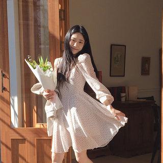 V-Neck Floral Slim Dress