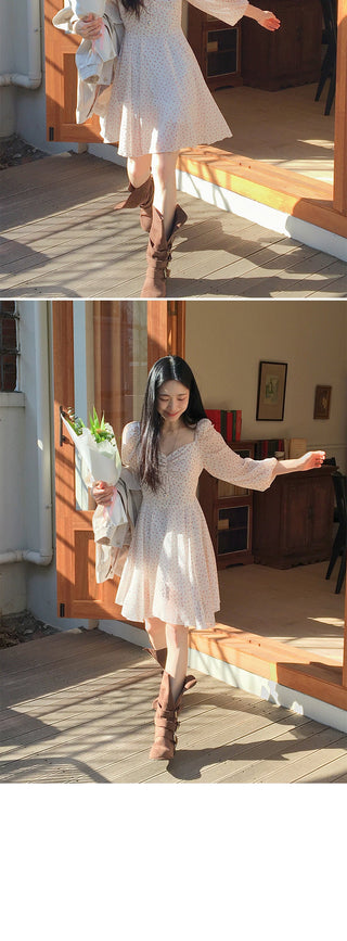 V-Neck Floral Slim Dress