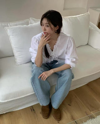 Romantic Lace-Up Shirt