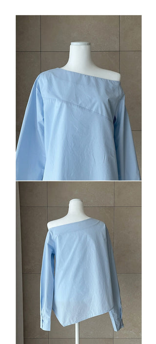 Oblique Shoulder Wide Leg Skirt