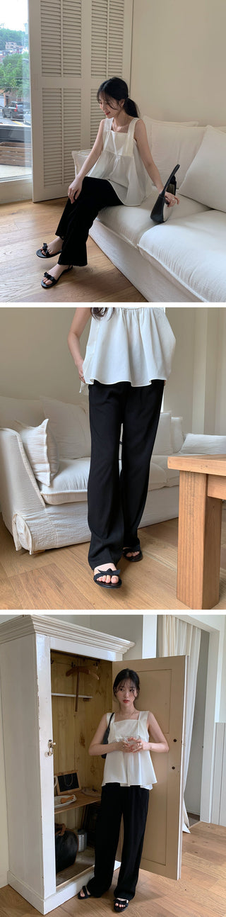 Lace Stitching Ribbon Tops